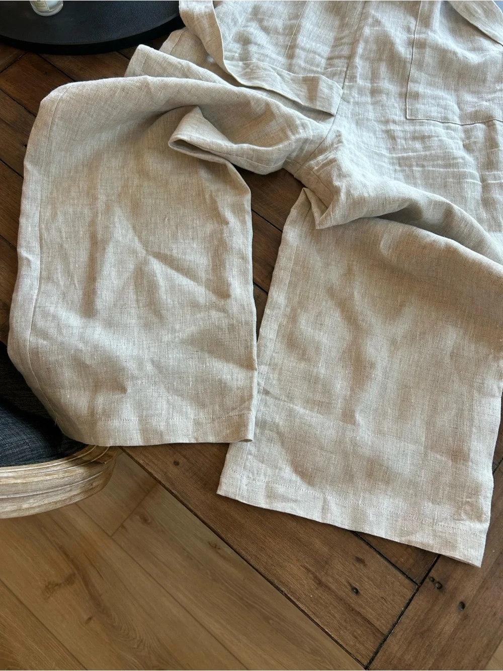 Reformation Naomi Linen Tan Belted Jumpsuit 6 Petite
